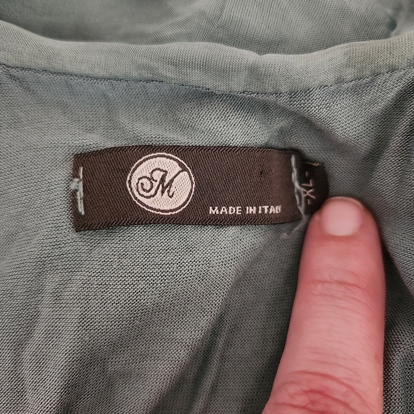 M MADE IN ITALY Silk Blend Blouse Flowy Floral XL - Picture 6 of 7